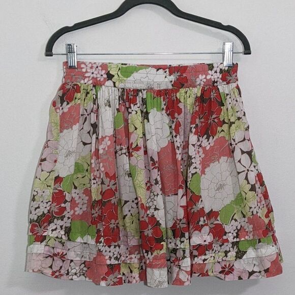 Old Navy Pink and Green Floral Mini Skirt Size XS Full Mini Skirt - Picture 3 of 6